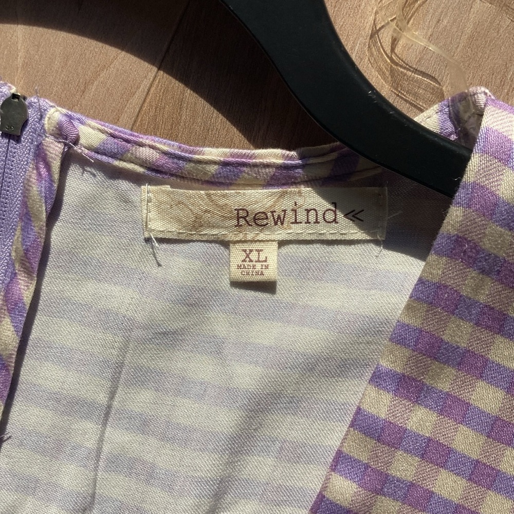 Rewind dress lilac check cinch string detail fit & flare dress XL jr - Picture 14 of 16